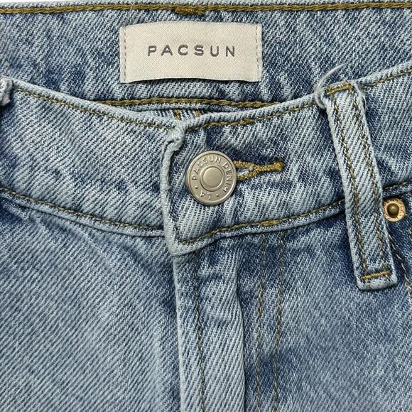 PACSUN Jeans Womens Size 22 90s Straight Destroyed Look Light Wash - Picture 5 of 8